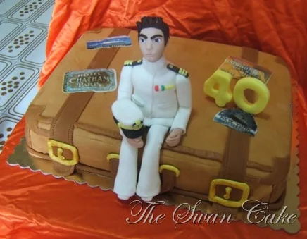 Ufficiale gentiluomo cake con valigia